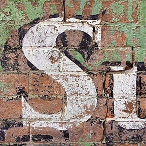 detail of ghost sign